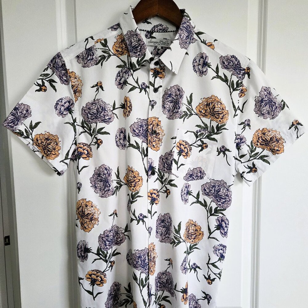 Sovereign Codes Los Angeles Large Floral Short Sleeve Button Down Shirt